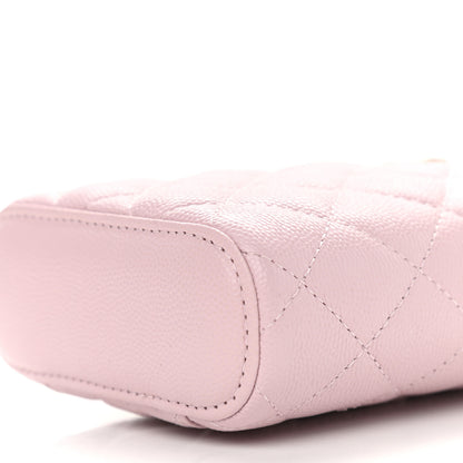 Chanel Caviar Quilted Small Vertical Coco Beauty Vanity Case With Chain Light Pink 9 of 9