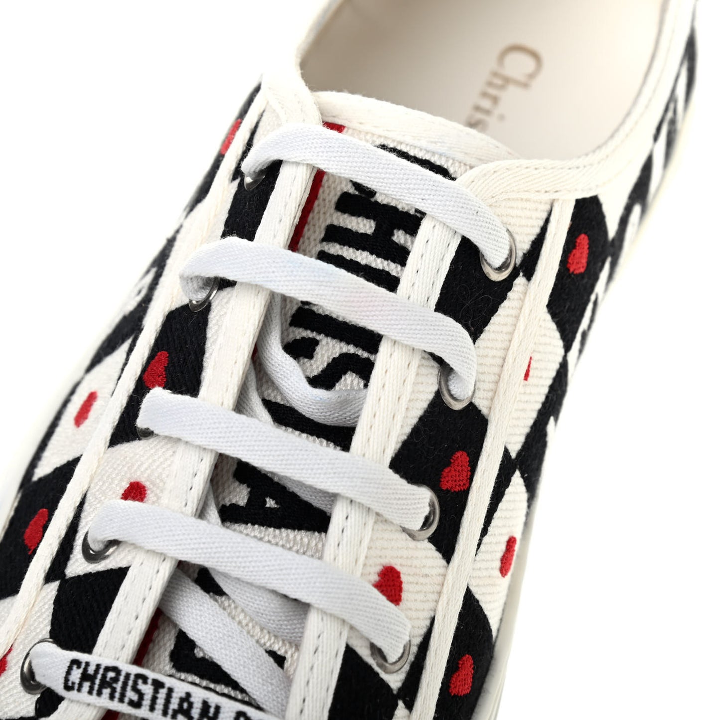Canvas Dioramour Walk'N'Dior Low Top Sneakers 40 White Black Red