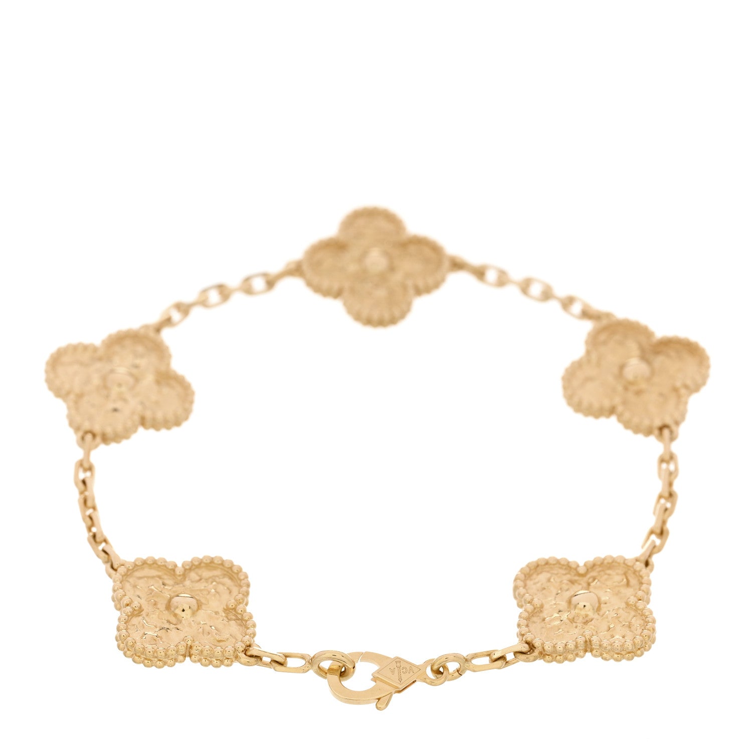 Van Cleef & Arpels 18K Yellow Gold 5 Motifs Vintage Alhambra Bracelet 2 of 4