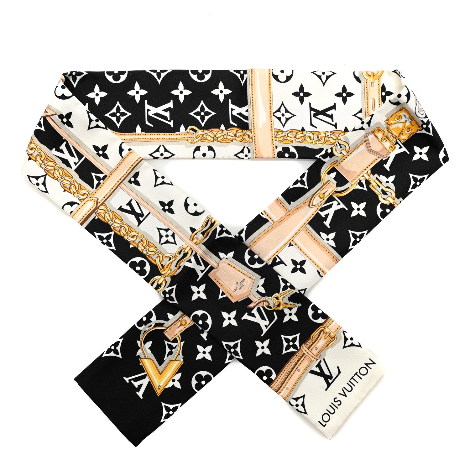 Louis Vuitton Silk Monogram Confidential Bandeau Black Black 1 of 3