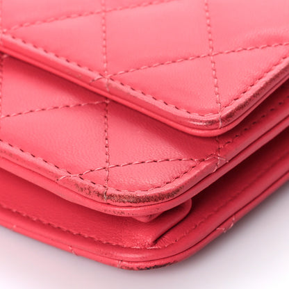 Chanel Lambskin Quilted Trendy CC Wallet On Chain WOC Pink 11 of 20