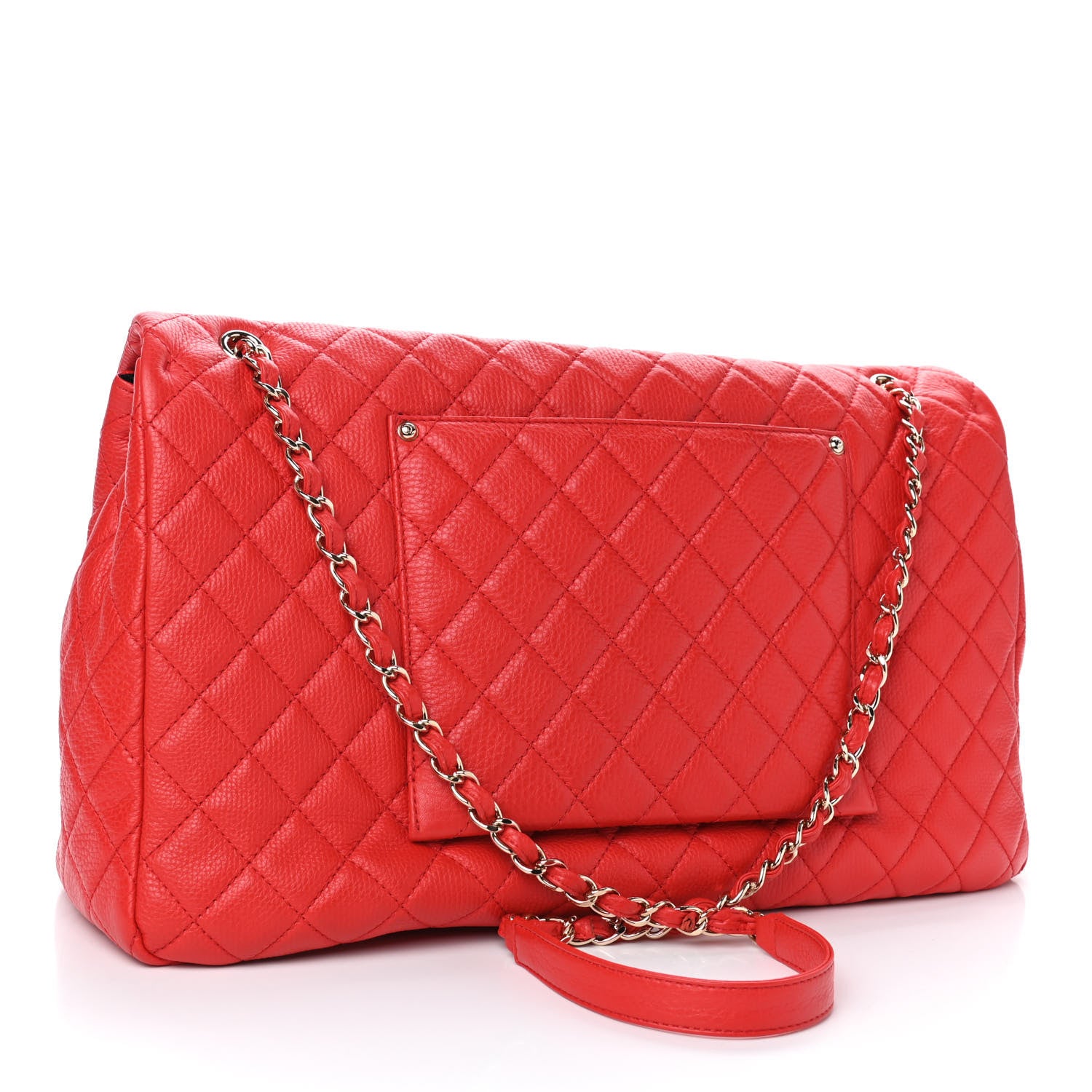 Chanel Calfskin Quilted XXL Travel Flap Bag Red 2 of 5