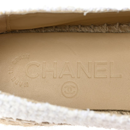 Chanel Tweed Grosgrain CC Espadrilles 36 White Black 8 of 11