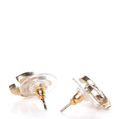 Chanel Crystal Mini CC Earrings Gold 3 of 5