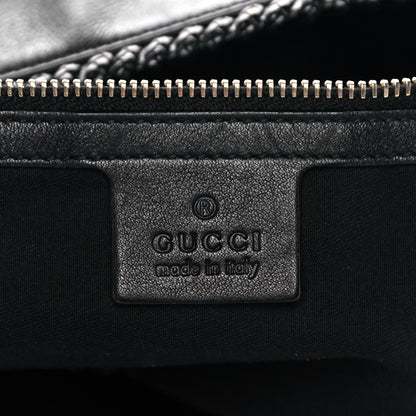 Gucci Calfskin Large Horsebit Chain Hobo Black 6 of 9
