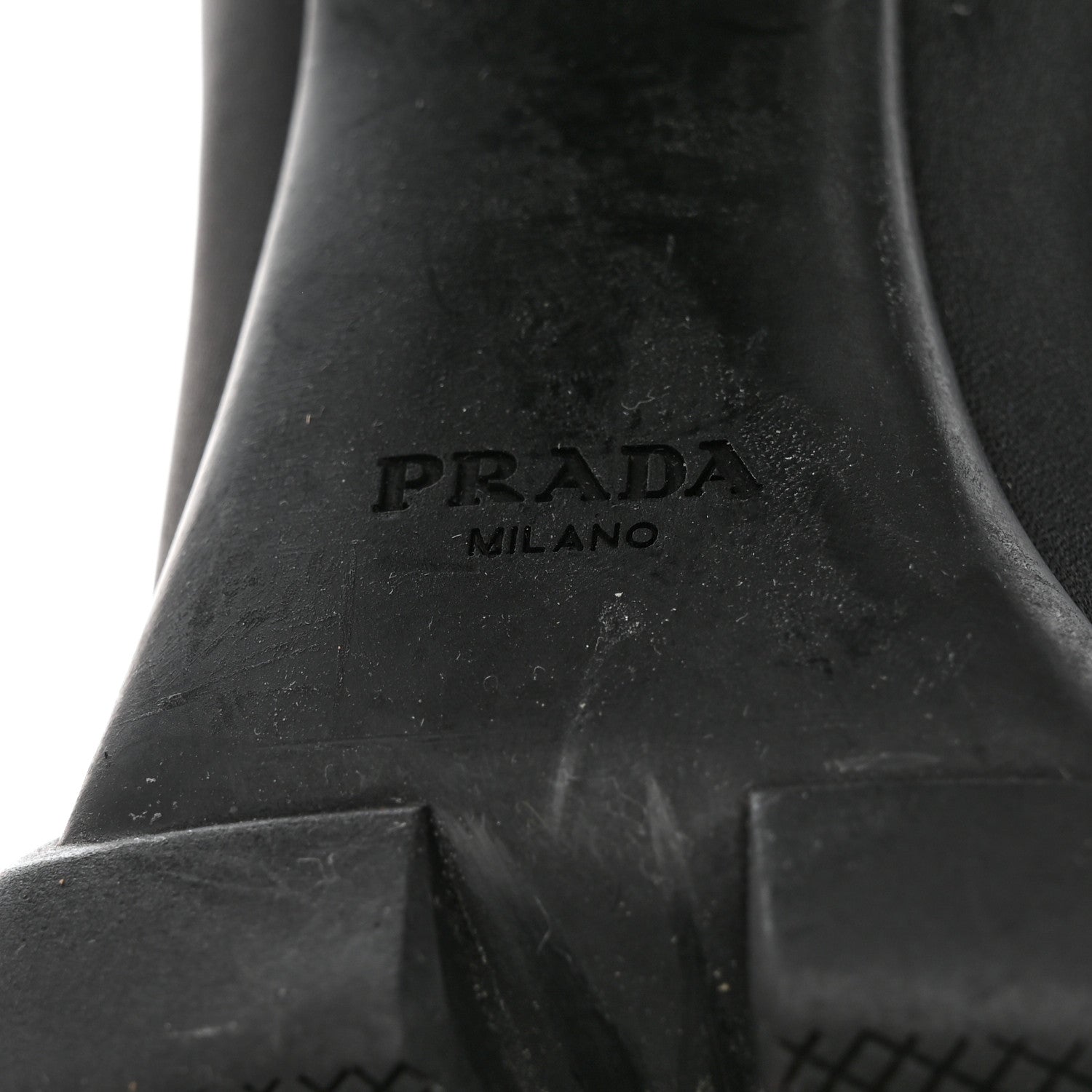 Prada Vitello Montana Neoprene Lace Up Chelsea 110mm Ankle Boots 36 Black Arancio 8 of 8