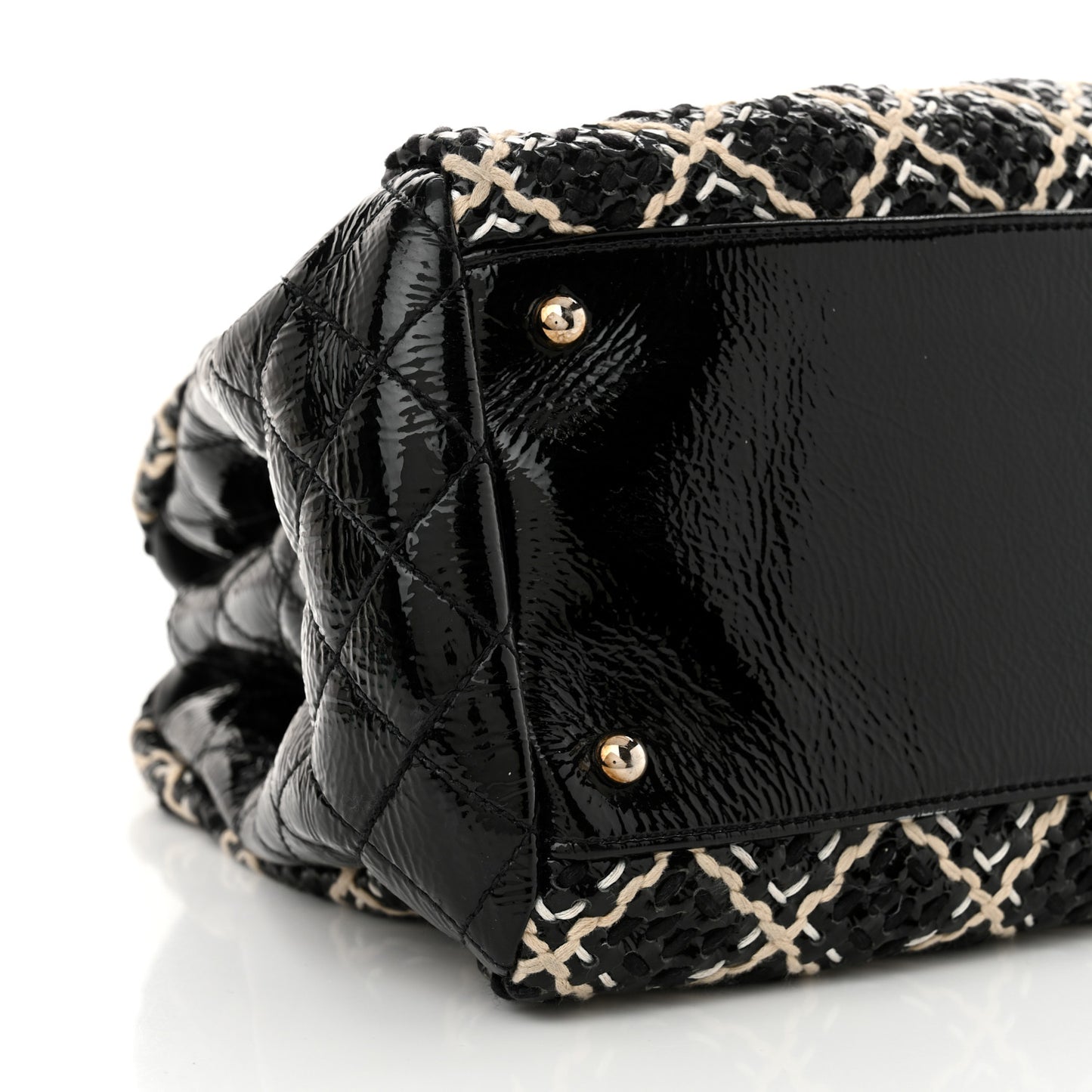 Patent Hand Embroidered Large Just Mademoiselle Black
