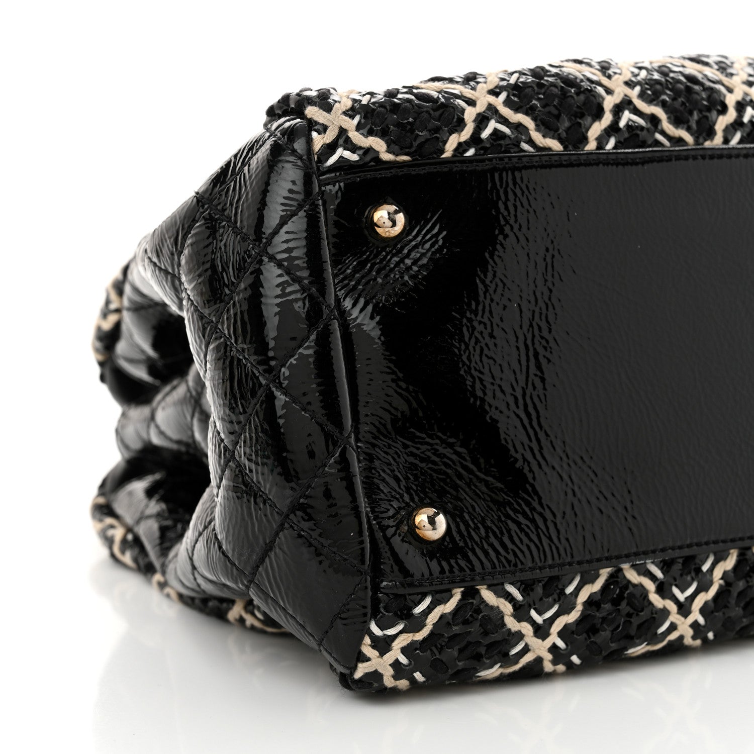Chanel Patent Hand Embroidered Large Just Mademoiselle Black 9 of 11