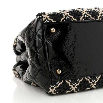 Chanel Patent Hand Embroidered Large Just Mademoiselle Black 9 of 11