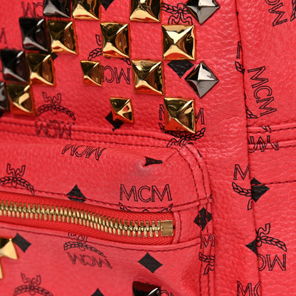 MCM Visetos Studded Small Stark M Backpack Scooter Red 13 of 16