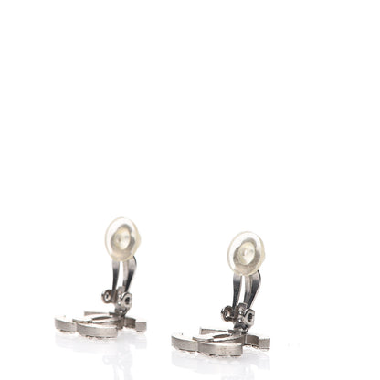Chanel Crystal CC Clip On Earrings Silver 3 of 4