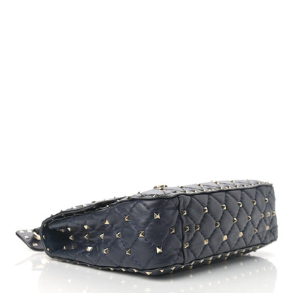 Valentino Garavani Nappa Medium Rockstud Spike Shoulder Bag Marine 4 of 10