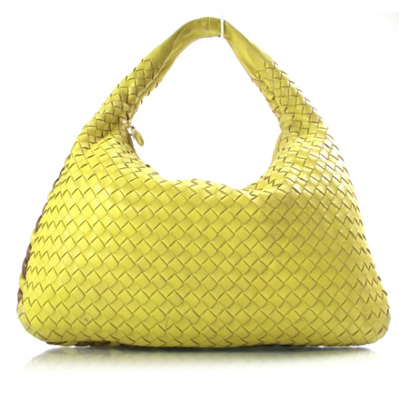 Bottega Veneta Woven Leather Hobo Yellow 1 of 11