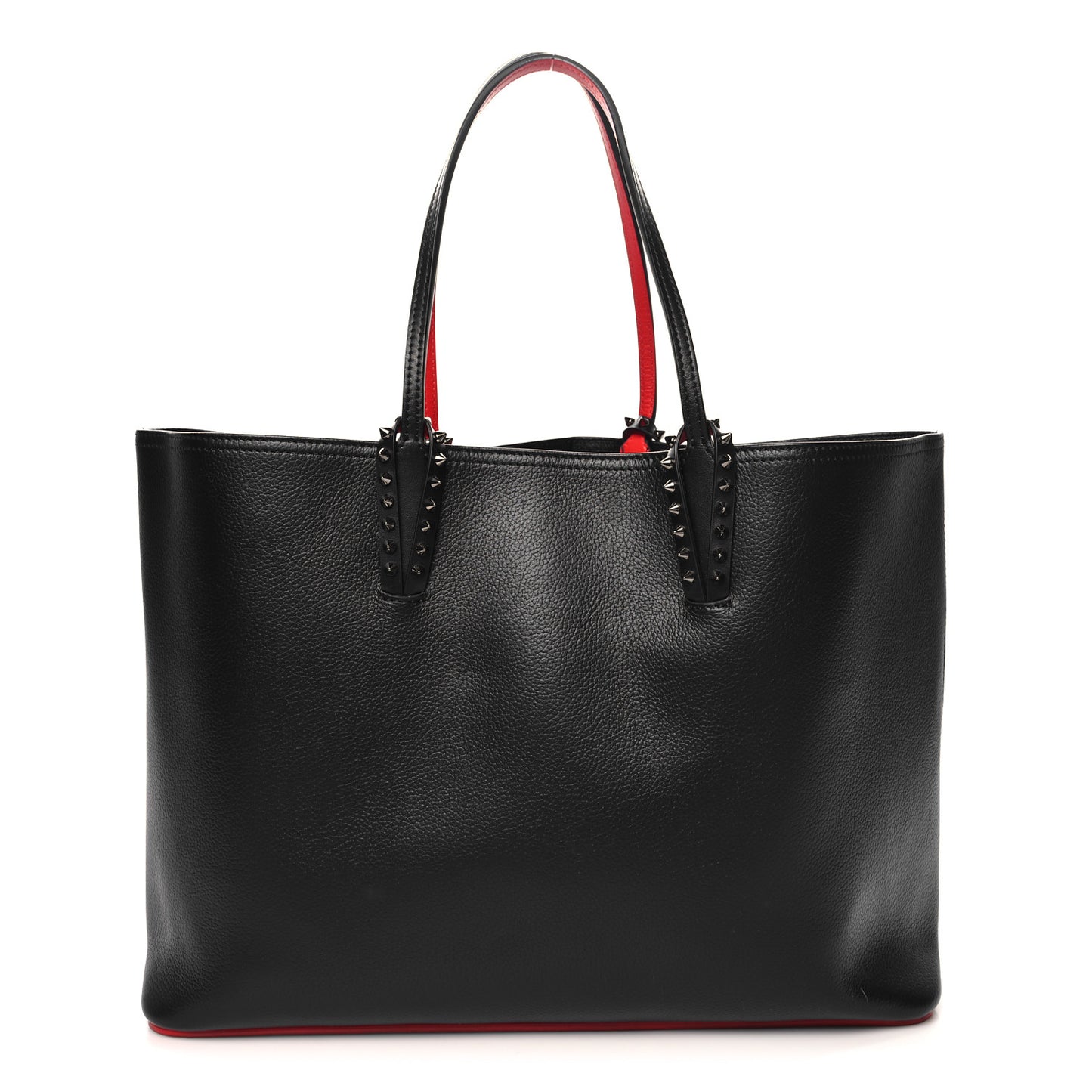 Calfskin Empire Spikes Small East West Cabata Tote Black