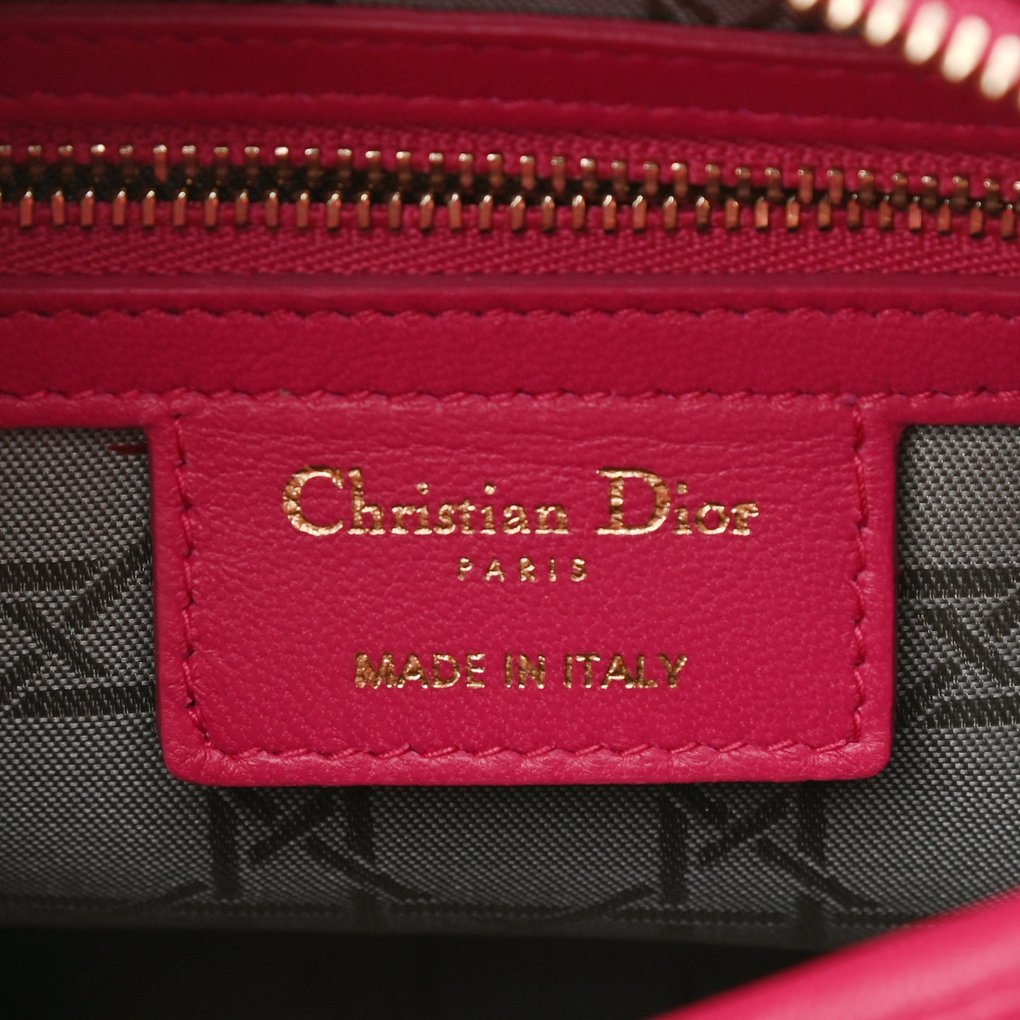 Lambskin Cannage Medium Lady Dior Fuchsia