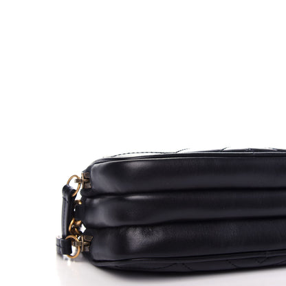 Gucci Calfskin Matelasse Mini GG Marmont Chain Crossbody Bag Black 10 of 13