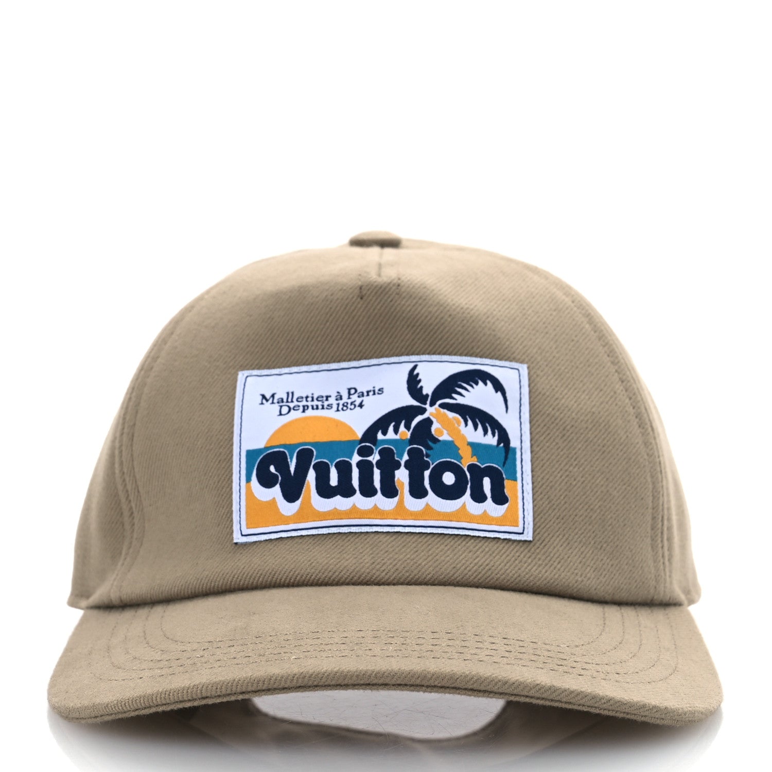 Louis Vuitton Cotton Palm Tree Patch Cap M Beige 1665234