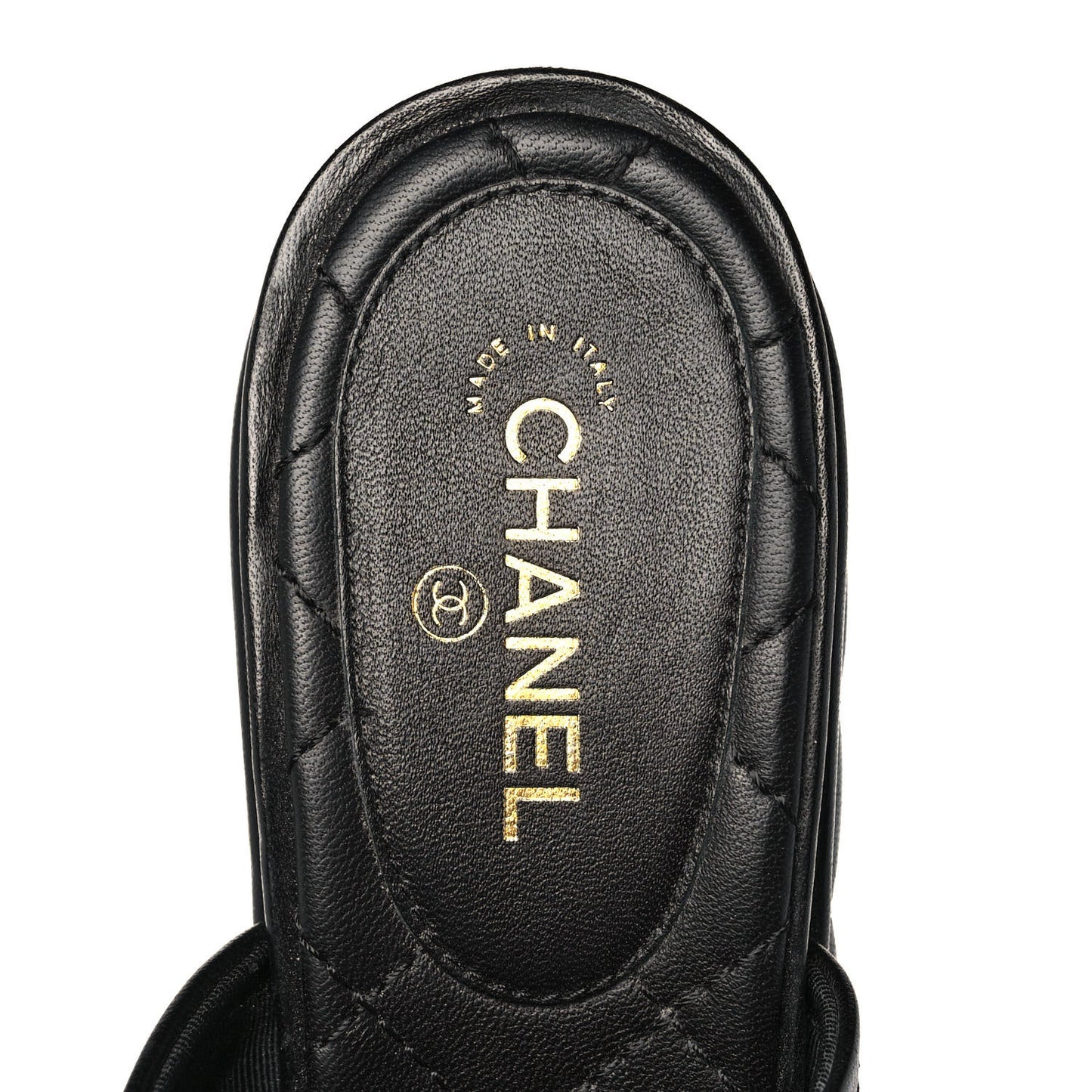 Lambskin Quilted CC Chain Mules 37 Black