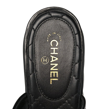Chanel Lambskin Quilted CC Chain Mules 37 Black 7 of 7