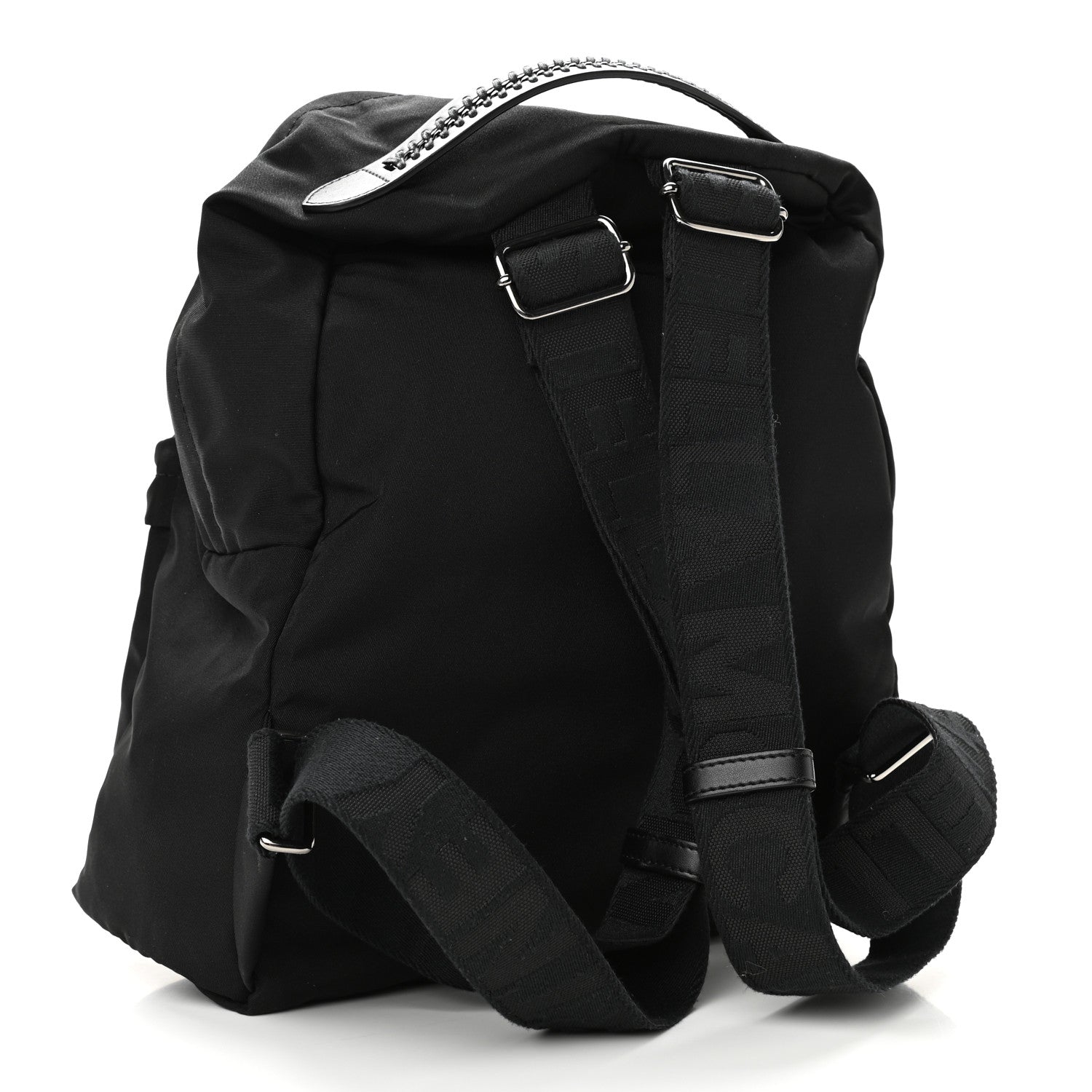 Stella McCartney Nylon Falabella Logo Go Backpack Black White 3 of 10