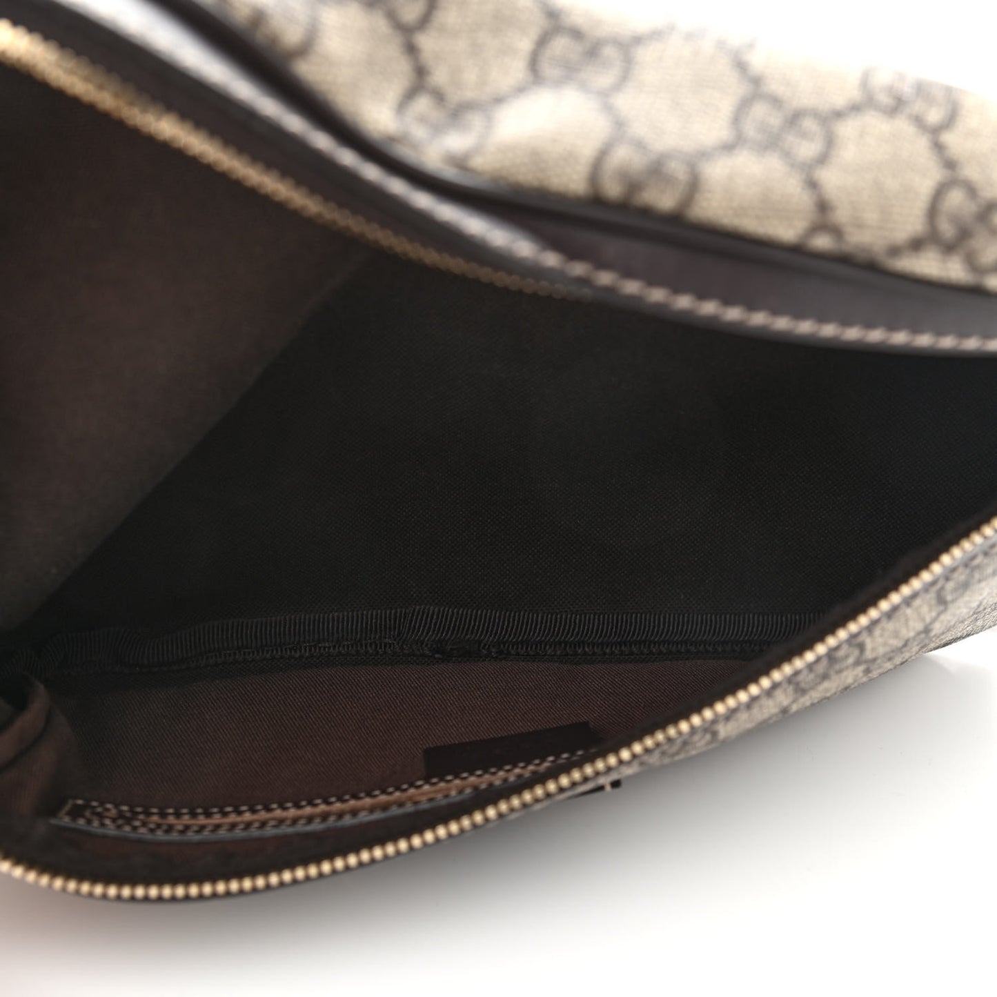GG Supreme Monogram Belt Bag Dark Brown