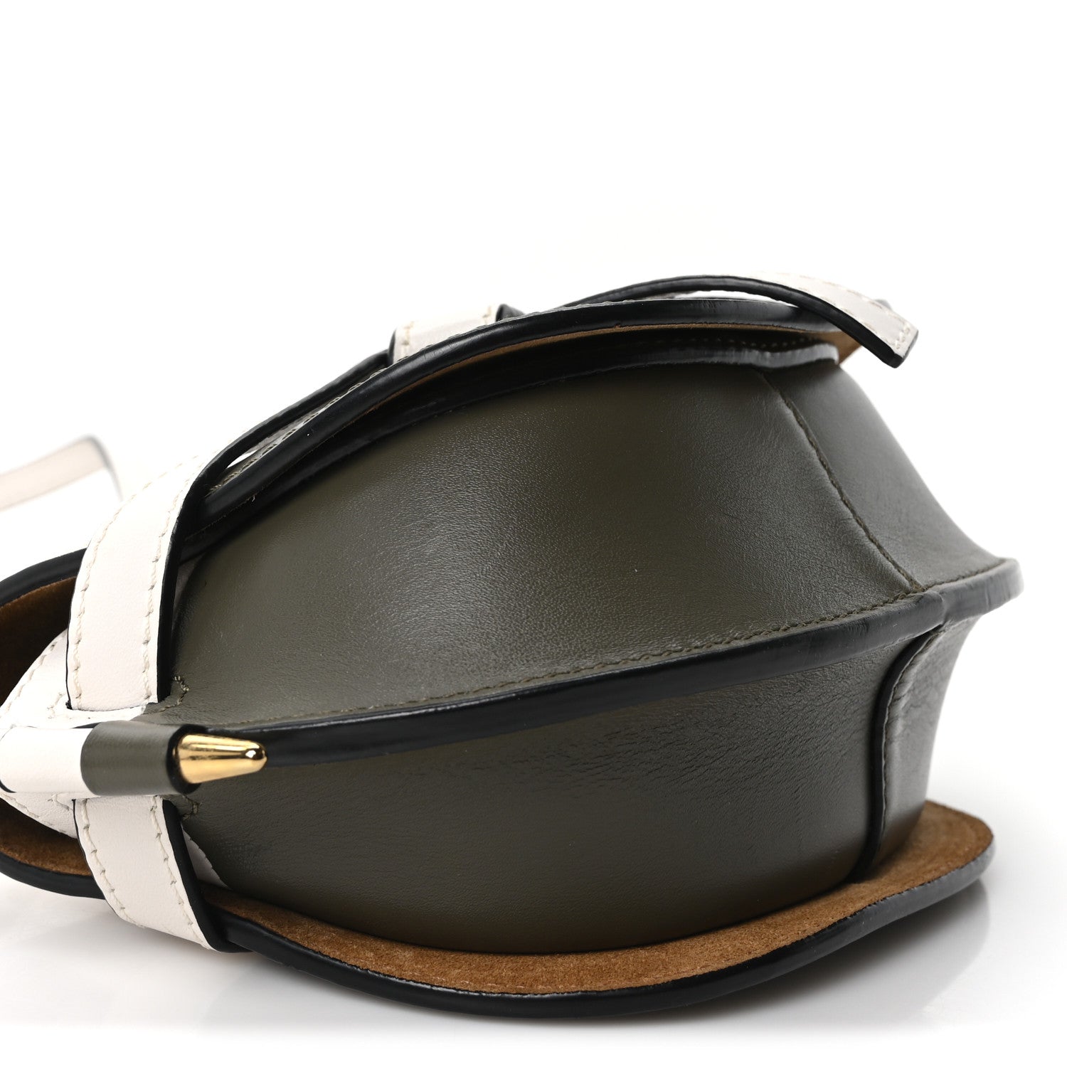 Loewe Calfskin Mini Gate Crossbody Bag Khaki Green Soft White 9 of 10