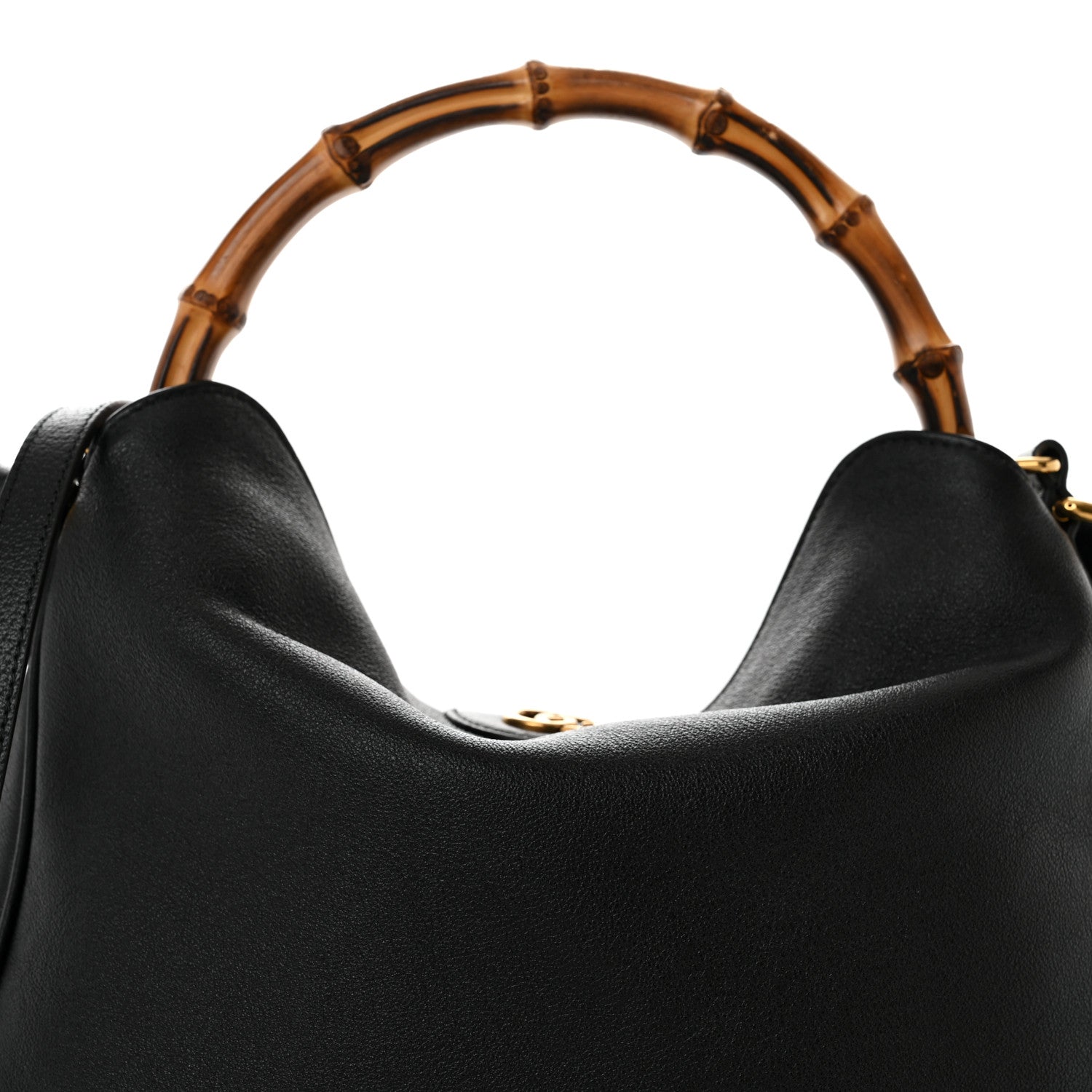 Gucci Softy Wonka Textured Dollar Calfskin Medium Diana Shoulder Bag Black Dusty Grey 9 of 11