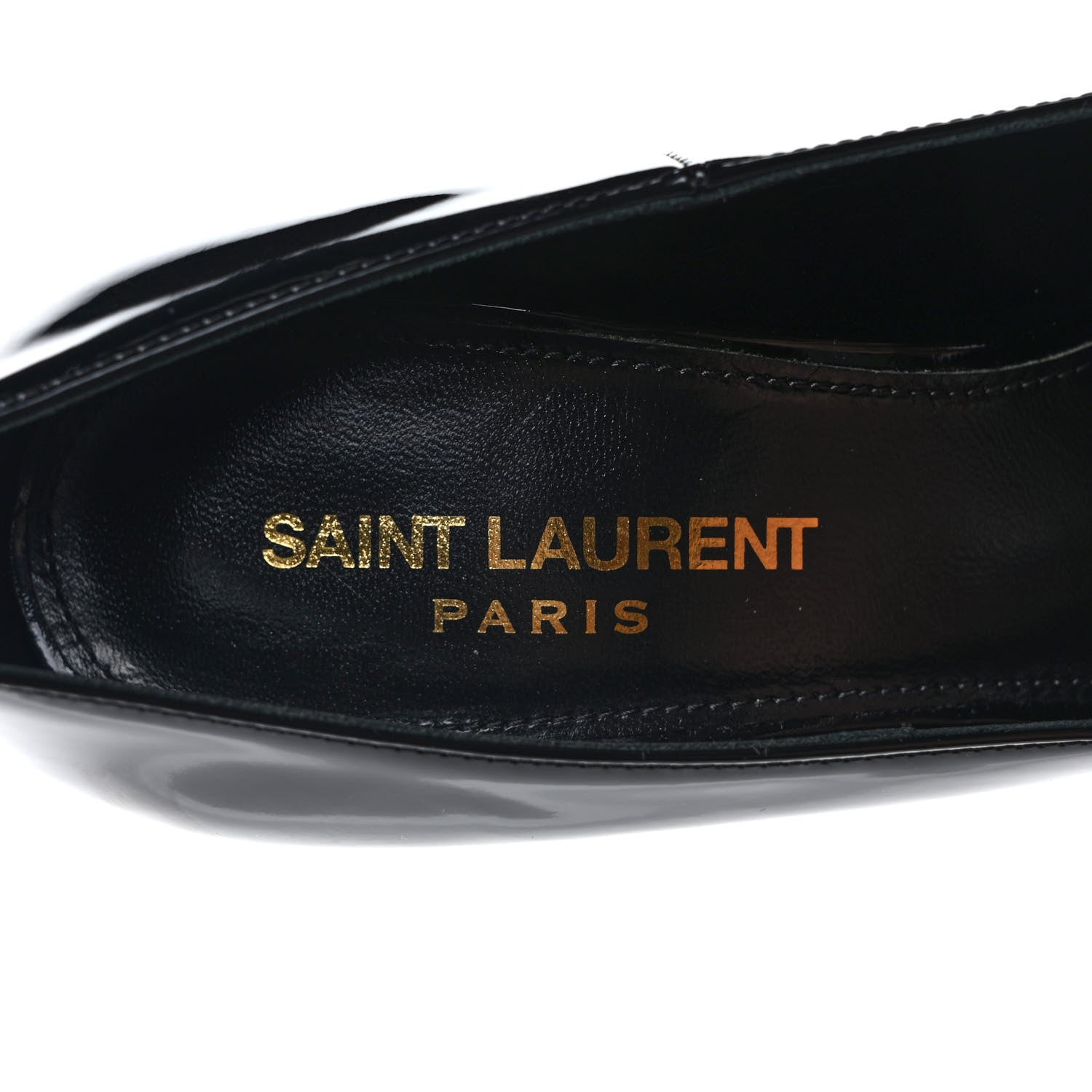 Saint Laurent Patent Calfskin Opyum 110 Pumps 35 Black Gold 7 of 8