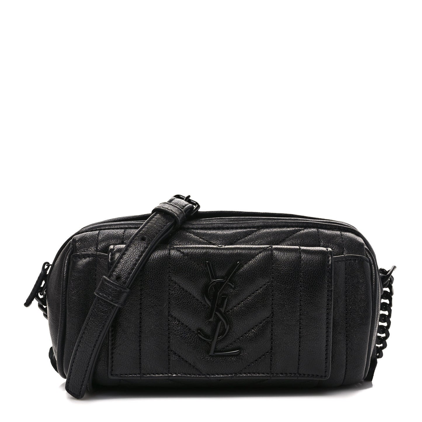 Lambskin Matelasse Monogram East West Rider Bag Black
