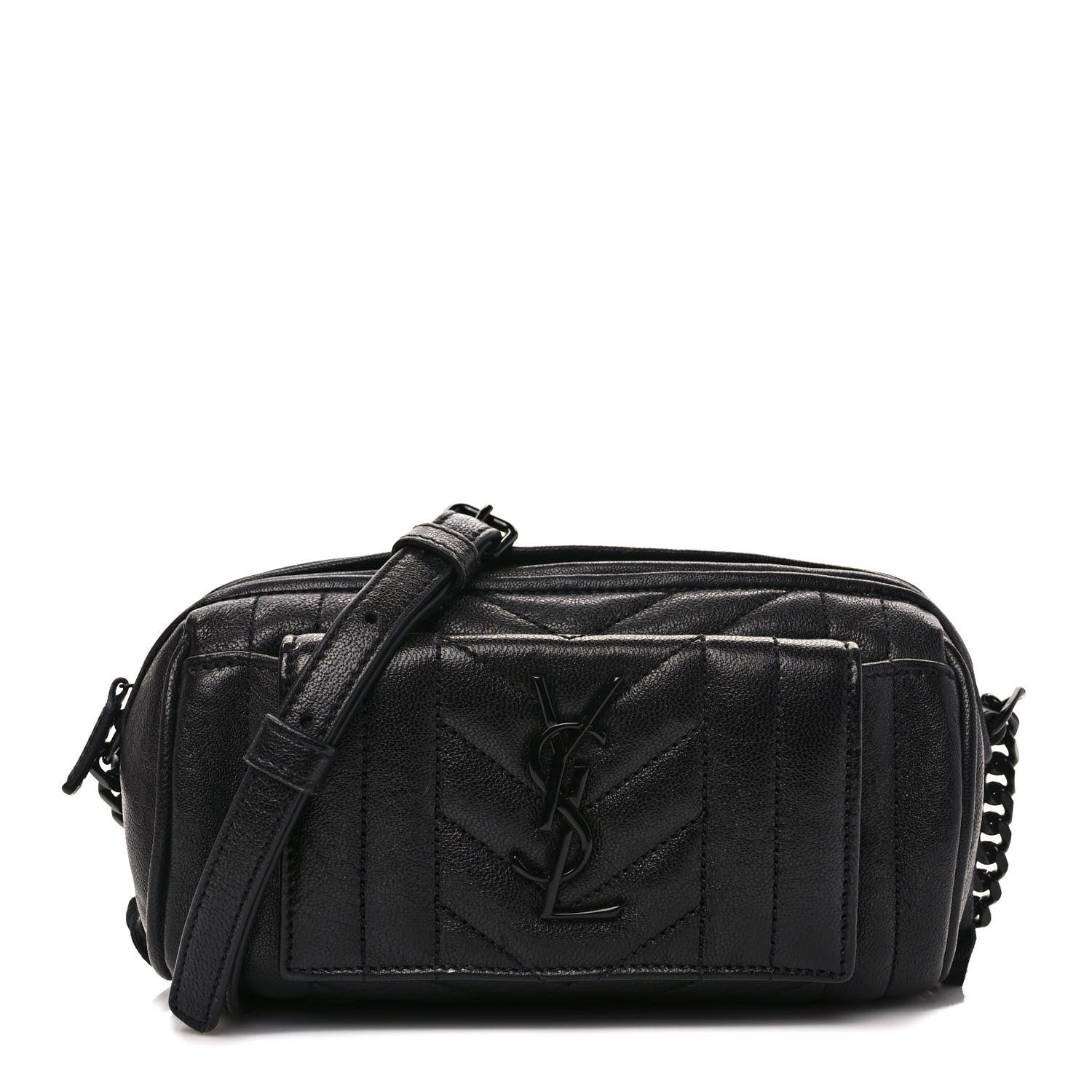 Saint Laurent Lambskin Matelasse Monogram East West Rider Bag Black 1 of 9