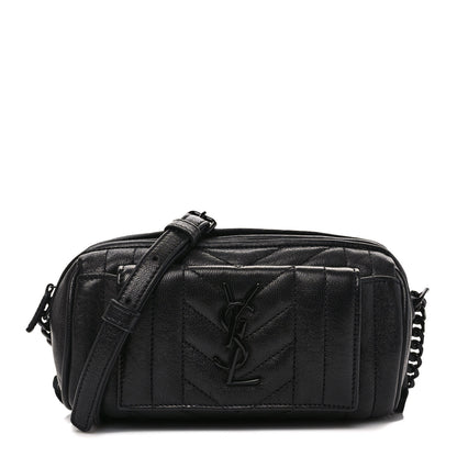 Saint Laurent Lambskin Matelasse Monogram East West Rider Bag Black 1 of 9