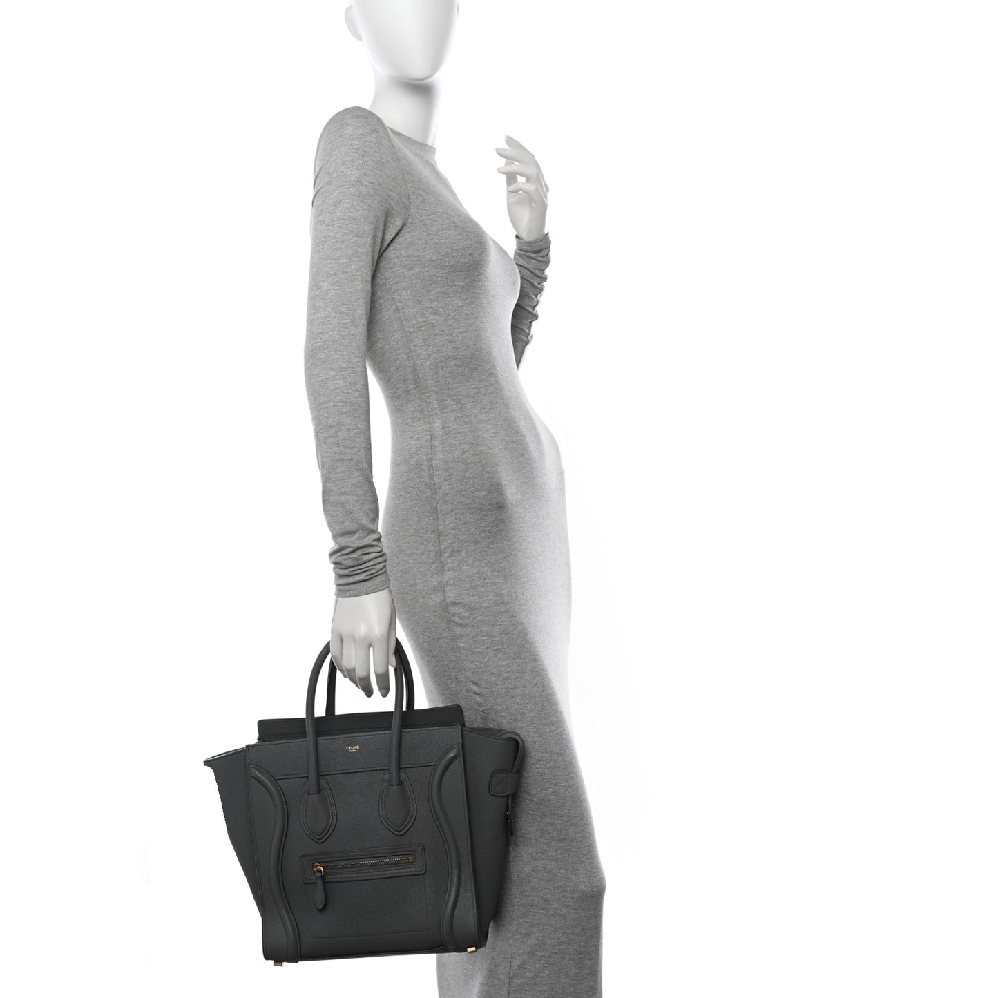 Baby Drummed Calfskin Micro Luggage Kohl