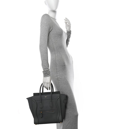 Celine Baby Drummed Calfskin Micro Luggage Kohl 2 of 10
