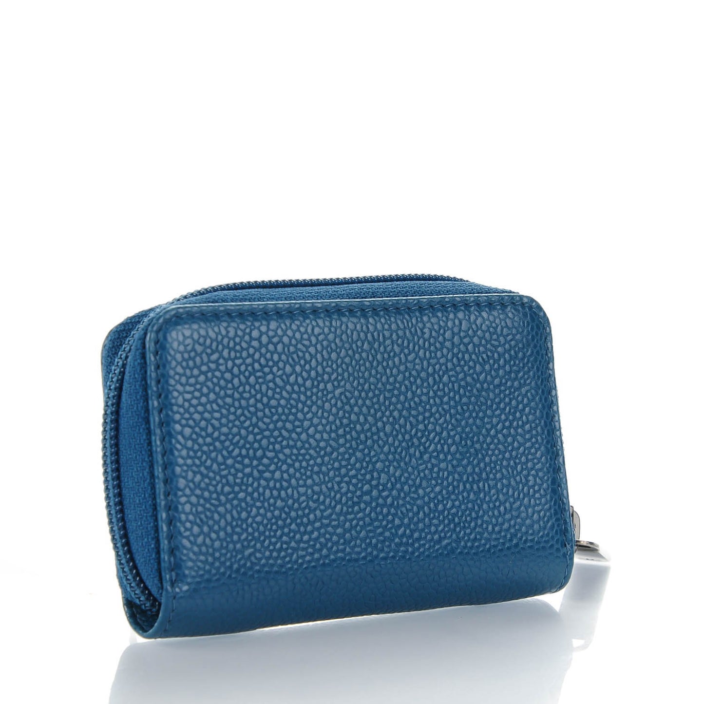 Caviar Timeless CC Zip Around Coin Purse Blue