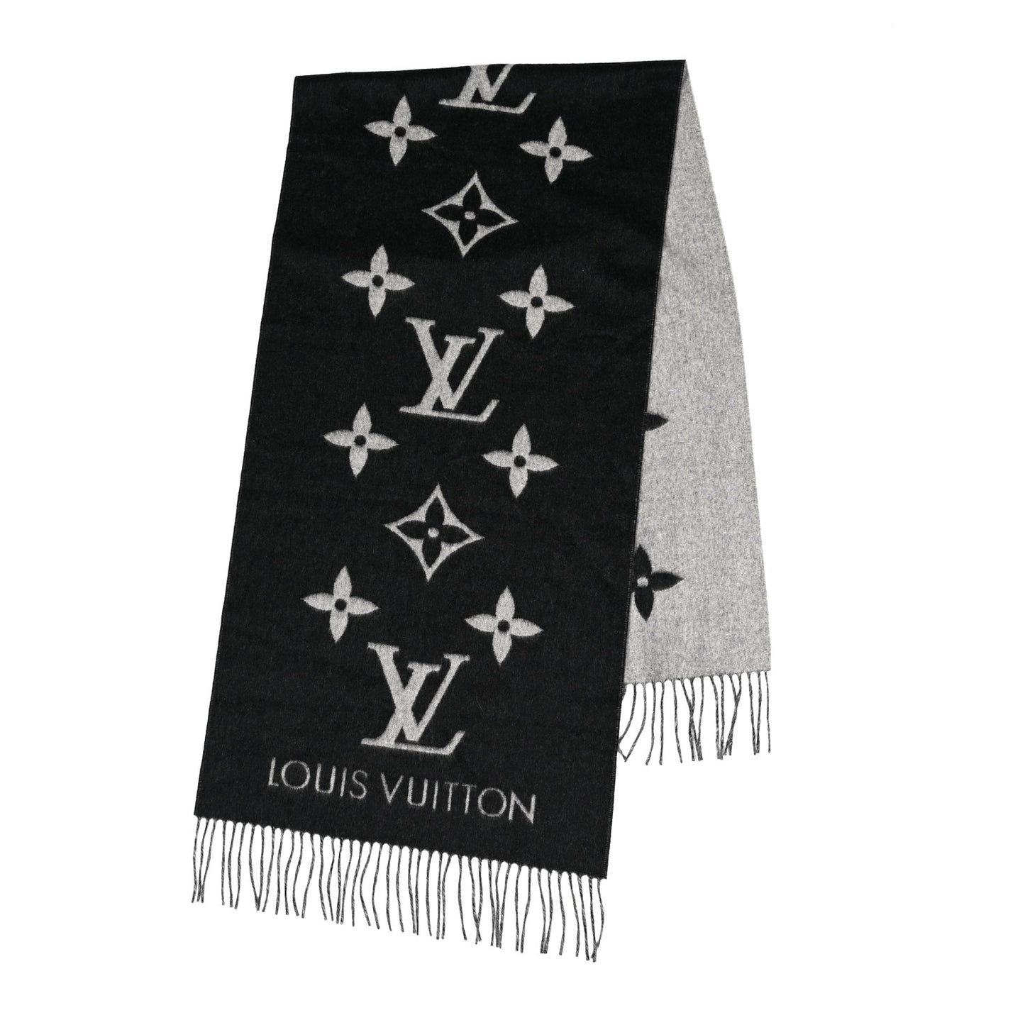 Cashmere Monogram Reykjavik Scarf Black