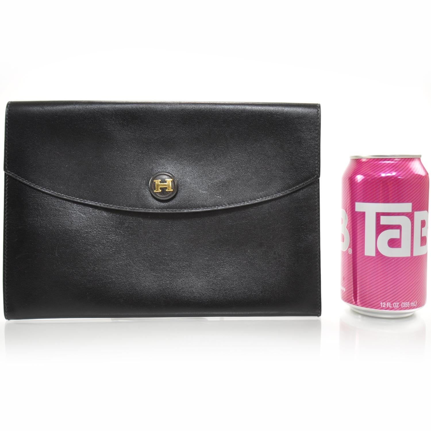 Hermes Box Leather Pochette Rio Black 2 of 8