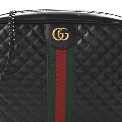 Gucci Calfskin Web Trapuntata Small GG Shoulder Bag Black 10 of 10