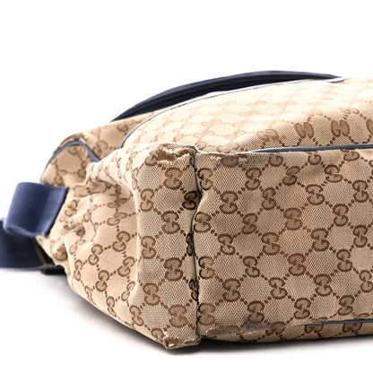 Gucci Monogram Natural Pigskin Large Diaper Bag Beige Ebony Cocoa Dark Chocolate 9 of 13