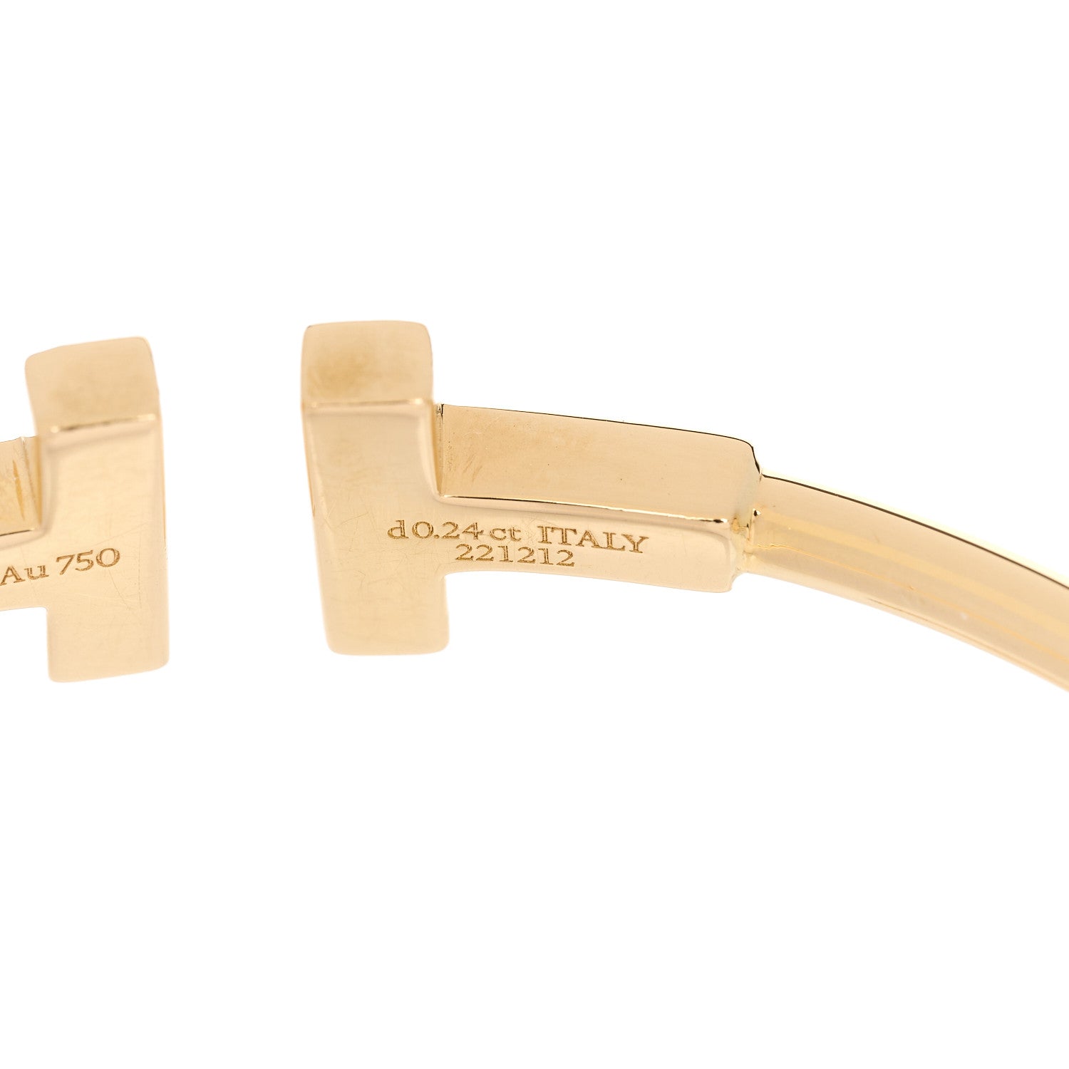 Tiffany 18K Yellow Gold Diamond T Wire Bracelet 5 of 6