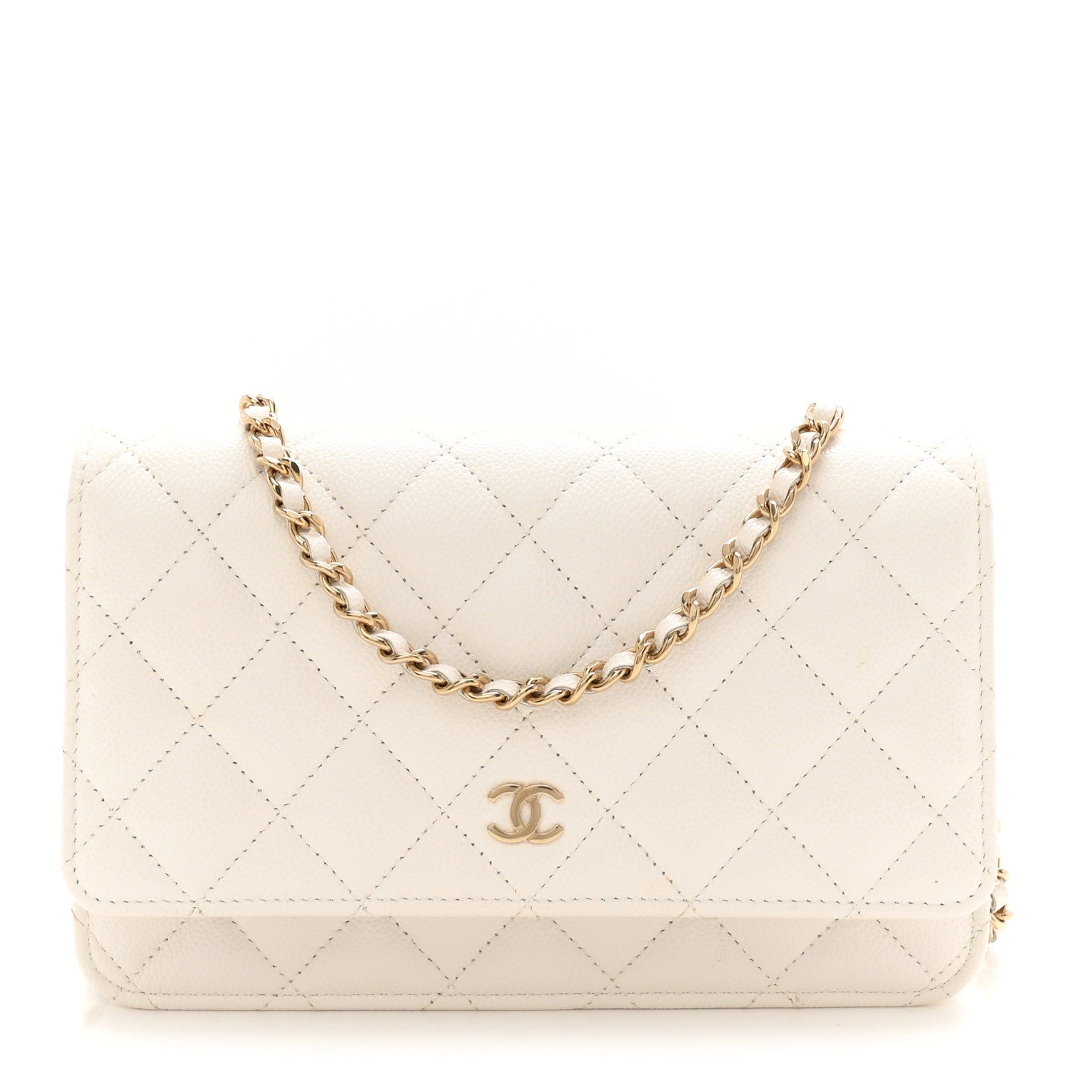 Chanel Caviar Quilted Wallet on Chain WOC White 1 of 11