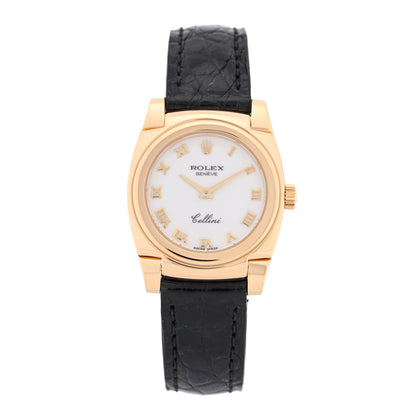 Rolex 18K Yellow Gold Alligator 26mm Cellini Manual Winding Watch White 5310 1 of 5