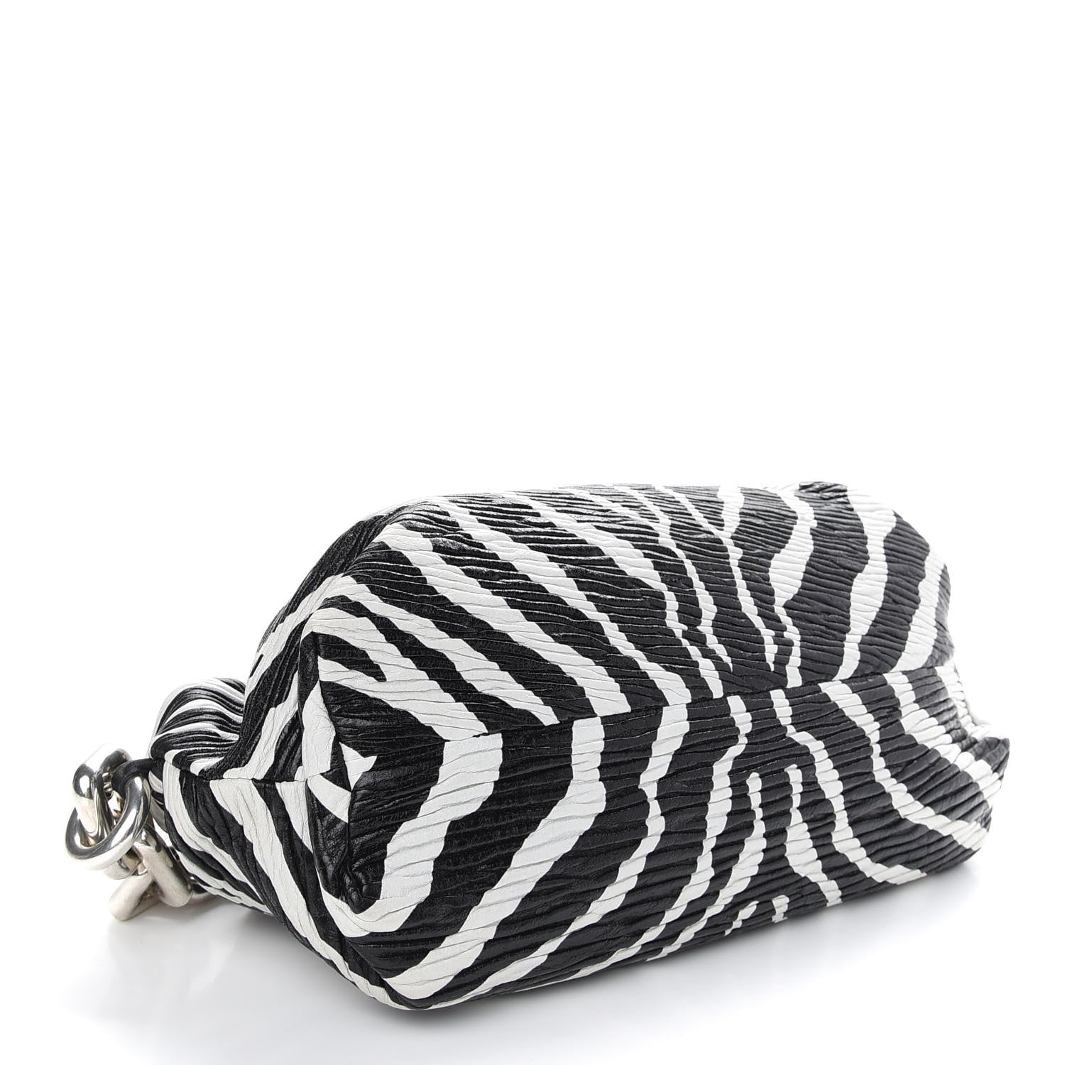 Bottega Veneta Nappa Zebra Print The Pouch Chain White Black 3 of 9