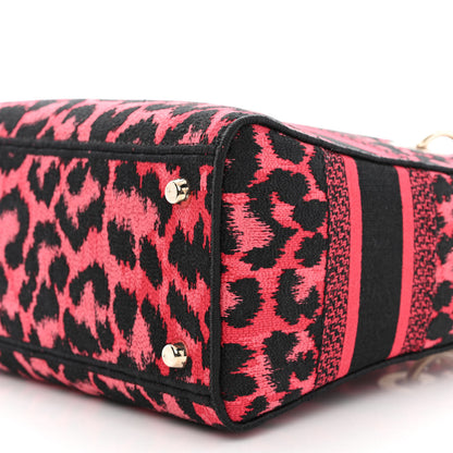 Christian Dior Canvas Mizza Embroidered Medium Lady D-Lite Fuchsia 10 of 11