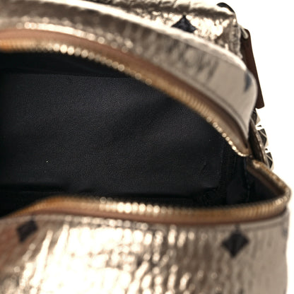 MCM Visetos Side Stud X-Mini Stark Backpack Berlin Gold 5 of 14