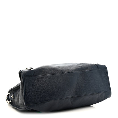 Balenciaga Chevre Silver Metallic Edge Hardware City Bleu Nuit Dark Sea 5 of 12