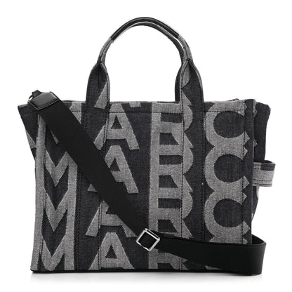 Marc Jacobs Denim Jacquard Medium The Monogram Tote Bag Denim Blue 1 of 12