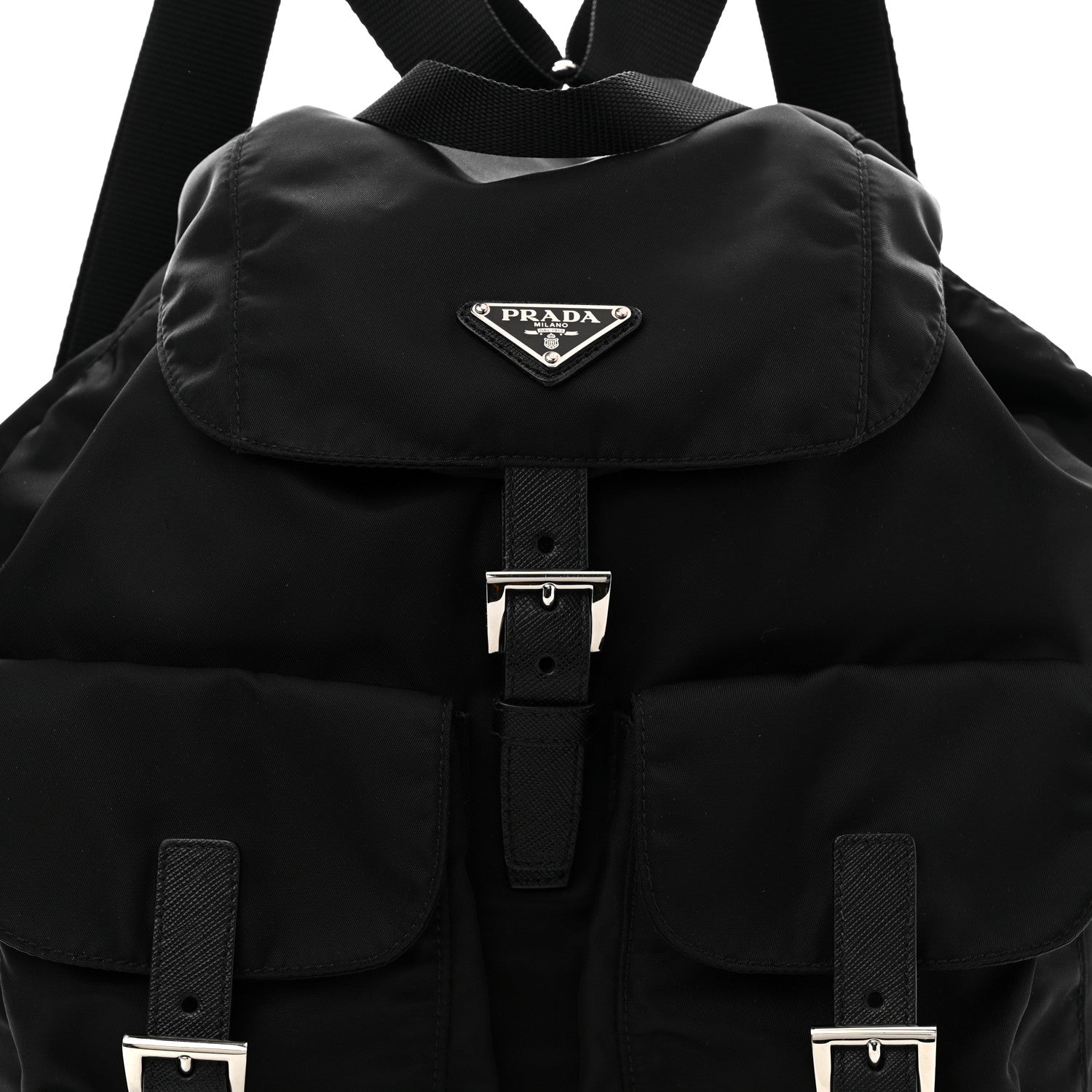 Prada Tessuto Nylon Saffiano Medium Backpack Black 7 of 9