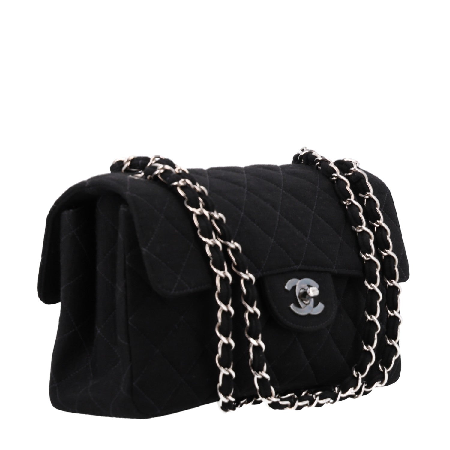 Chanel Jersey Double Sided Jumbo Flap Black 3 of 11