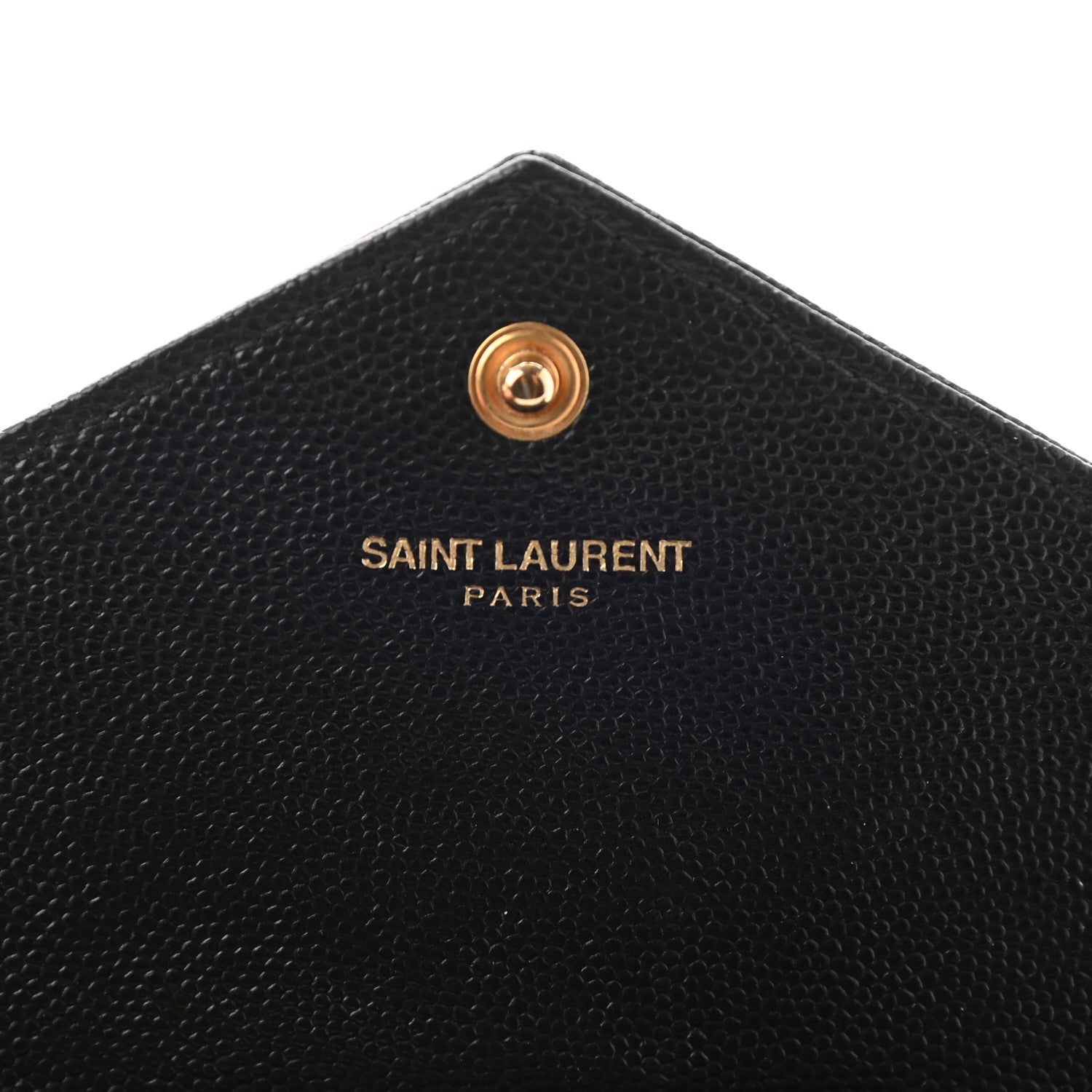 Saint Laurent Grain De Poudre Matelasse Chevron Monogram Flap Wallet Black 6 of 8