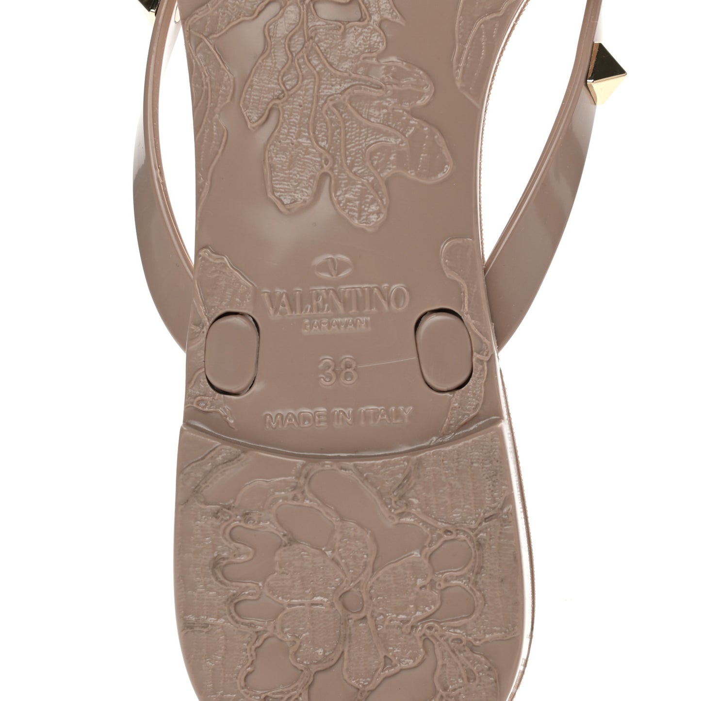 PVC Jelly Rockstud Bow Thong Sandals 38 Poudre